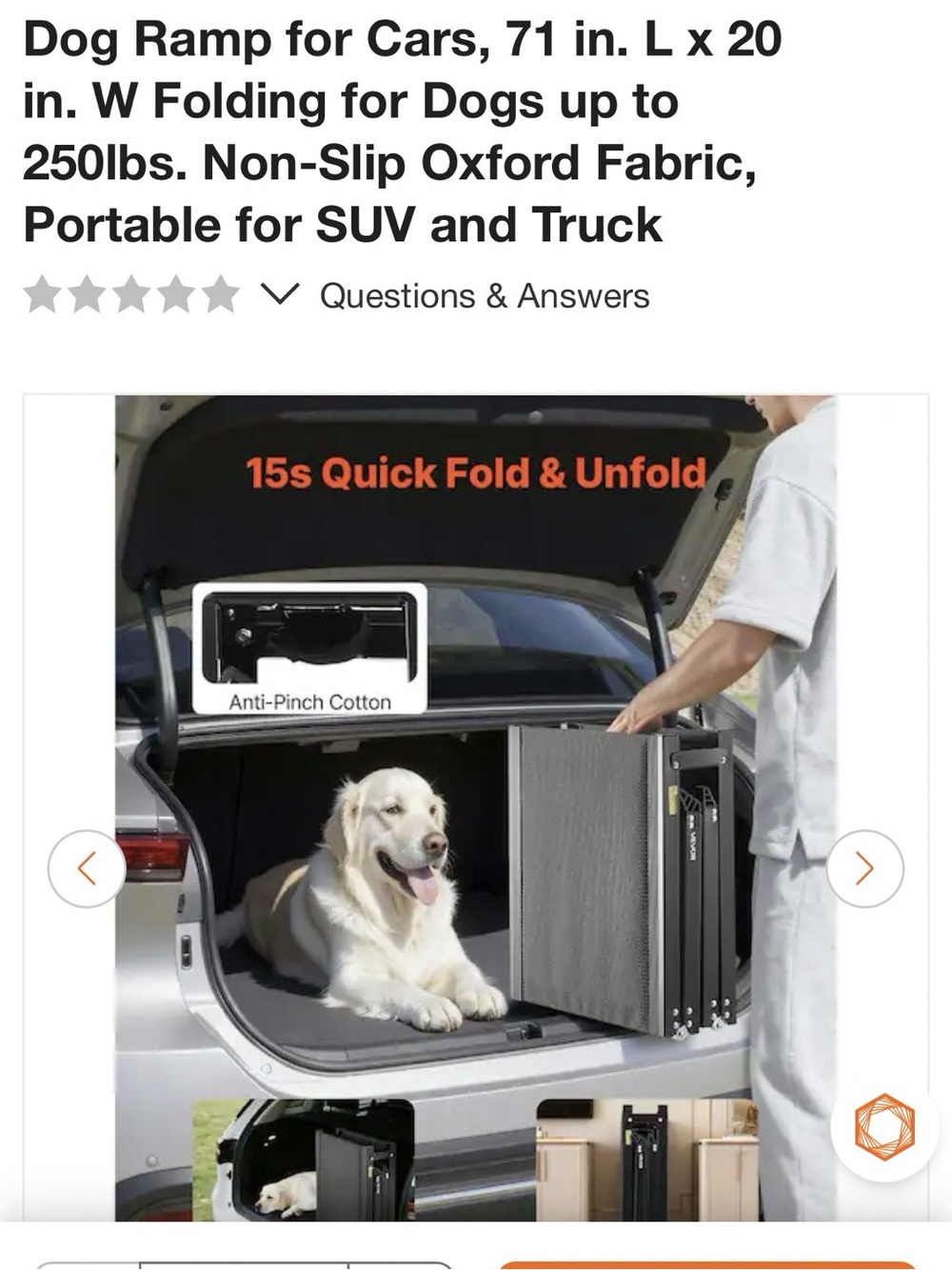 Folding Black Pet Ramp for Cars - Easy Access for Dogs - Picture 4 of 5